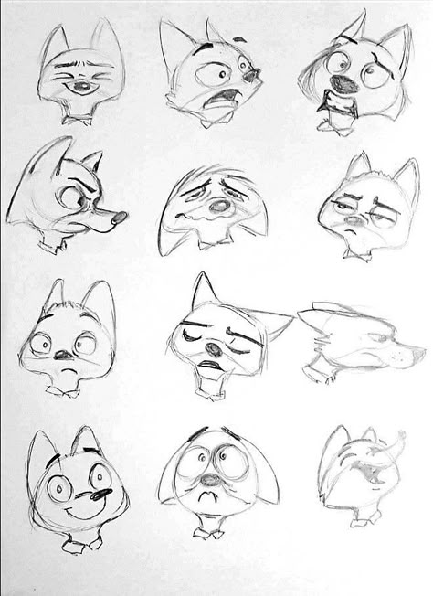 Fox expressions Animal Face Expressions Drawing, How To Draw Fox Face, Animal Expressions Drawing, Fox Ears Drawing Reference, Squirrel Character Design, Fox Drawing Sketches, Cartoon Fox Drawing, Squirrel Character, Sketches Reference