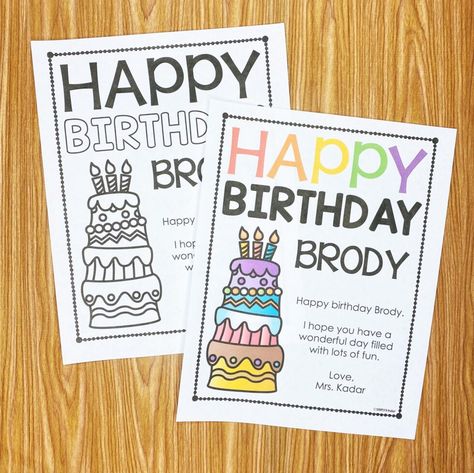 Celebrating Student Birthdays during Distance Learning - Simply Kinder Birthday Certificate, Virtual Birthday, Happy Birthday Tag, Grade Three, Class Birthdays, Birthday Card Online, Fun List, Student Birthdays, Classroom Birthday