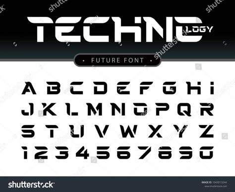 Vector of Futuristic Alphabet Letters and numbers, Future Techno stylized fonts, Black Letters set for sci-fi, Technology, digital, Geometric, military. #Ad , #AD, #Future#numbers#stylized#Techno Sci Fi Font Alphabet, Futuristic Calligraphy, Futuristic Lettering, Futuristic Alphabet, Technology Font, Future Font, Techno Font, Logo Dj, Sci Fi Fonts