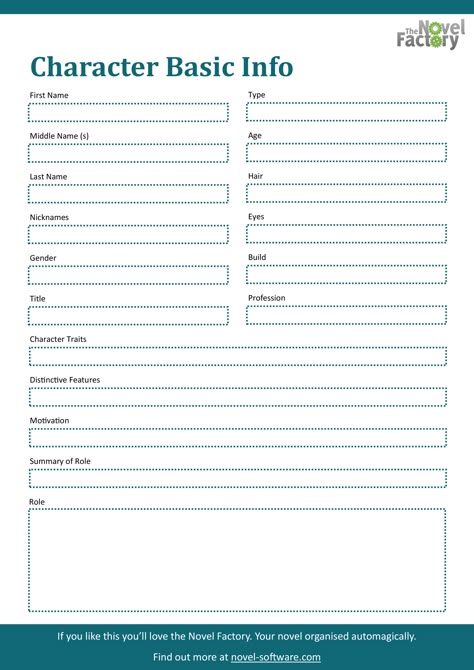 Character Basic Profile Worksheet. A free, downloadable, printable PDF to help with the character creation for your novel. #amwriting Character Worksheet For Writers, Novel Writing Worksheets Free Printable, Basic Character Sheet, Novel Writing Worksheets, Character Info Sheet Template, Character Bio Template, Character Creation Sheet, Character Development Worksheet, Character Profile Template