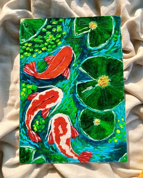 #gouache #acrylic #koi #koifishes Ikan Koi Art, Inspo Drawing, Indoor Painting, Koi Fish Painting, Koi Fishes, Koi Fish Drawing, Soft Pastels Drawing, Fish Drawing, Ikan Koi