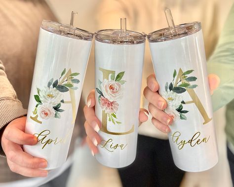 Bridesmaid Proposal Tumbler, Bridesmaid Sublimation Tumbler, Business Tumbler Cups, Bridesmaid Tumbler Ideas, Bridesmaid Cups Tumblers, Wedding Tumblers Ideas, Bridesmaids Tumblers, Bridal Tumblers, Glamping Bachelorette Party