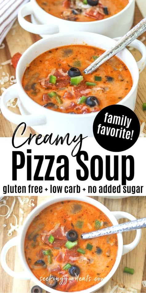 Soup Toppings, Pizza Soup Recipe, Pizza Soup, Low Carb Soup Recipes, Boiled Egg Diet Plan, Boiled Egg Diet, Pizza Ingredients, Keto Soup, Low Carb Soup