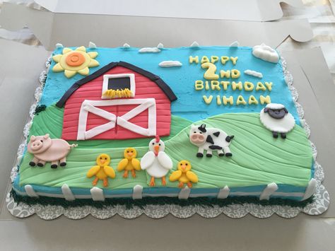 Birthday cake #old McDonald theme# barnyard theme Cake Boys Birthday, Fondant Cow, Farm Themed Cake, Baby Shower Cake Sayings, Mcdonalds Birthday Party, Farm Birthday Cakes, Twin Birthday Cakes, Old Mcdonald, Cow Birthday Parties