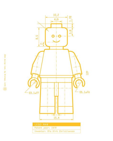 Minimae moderniza los iconos del diseño Industrial del siglo XX Lego Shirts, Lego Poster, Lego Coloring Pages, Lego Custom Minifigures, Lego People, Notebook Cover Design, Lego Birthday Party, Lego Man, Lego Room