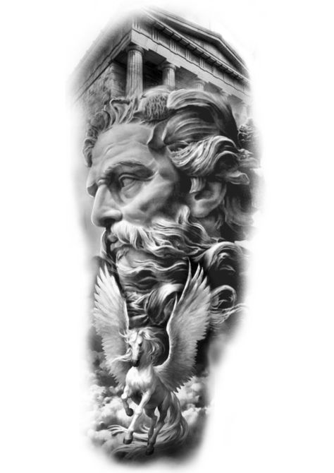 Poseidon Tattoo Design, Leg Tattoo Design, Shoulder Tattoo Men, Hercules Tattoo, Greek God Tattoo, Hand Tattoo Designs, Arm Tattoos Drawing, Roman Tattoo, Poseidon Tattoo