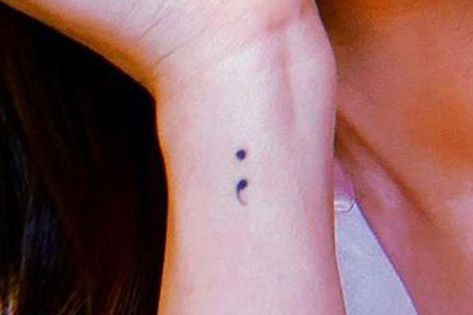 Selena Tattoo, Selena Gomez Tattoo, Colon Tattoo, Love Yourself Tattoo, Tiny Wrist Tattoos, Semi Colon, Love Articles, Semicolon Tattoo, Dainty Tattoos