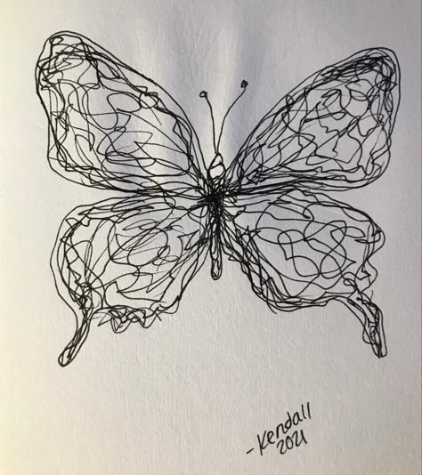 Butterfly Pen Art, Scribble Design Graphics, Butterfly Pen Drawing, Pen Scribble Art, Art Scribble, Butterfly Sketch, Fineliner Art, Scribble Drawing, Pen Doodles