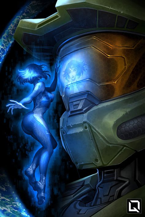 ArtStation - HALO Unsc Halo, Master Chief And Cortana, Halo Drawings, Cortana Halo, John 117, Halo Video Game, 343 Industries, Halo Spartan, Halo Series