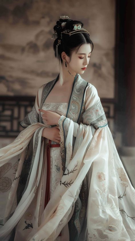 Ancient Chinese style, tang Dynasty, beautiful women, wearing classical costumes, the background is classical architecture, photography, studio lighting Ancient Chinese Clothing Woman, Tang Dynasty Fashion, Tang Dynasty Clothing, Genshin Oc, Life Reference, Photography Studio Lighting, Chinese Drawings, Ancient Chinese Clothing, Chinese Costume