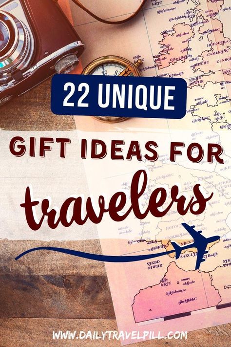 These are the best 22 gifts for travelers. I've divided them into 3 categories - budget gifts, mid-budget gifts, and luxury gifts. Warning - you might end up buying these items for yourself! | Gift ideas for travelers | Gift ideas for people who travel | Gift ideas for friends who travel | #giftideas Travel Agent Client Gift Ideas, Christmas Travel Gift Ideas, Destination Christmas Gift Ideas, Travel Theme Gift Basket, Retirement Travel Gift Basket Ideas, Travel Bag Gift Ideas, Presents For Travelers, Gifts For People Who Like To Travel, Traveling Gift Ideas