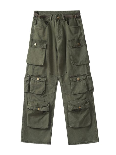 Celana Kargo, Overalls Men, Street Jeans, Denim Decor, Jeans Cargo, Casual Wide Leg Pants, Style Cargo, High Street Fashion, Pants Fit