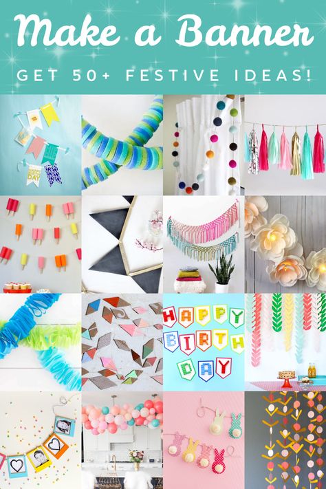 Make A Banner, Diy Party Banner, Make Your Own Banner, Block Birthday Party, Diy Birthday Banner, Classroom Banner, Birthday Giveaways, Homemade Birthday, How To Make Banners