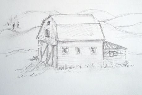 3 Ways to Draw a Barn Using Freehand Perspective - wikiHow Draw A Lighthouse, Barn Drawing, Ships At Sea, Point Drawing, Easy Pencil Drawings, Pencil Sketches Easy, Gambar Lanskap, Landscape Pencil Drawings, Barn Wall Art