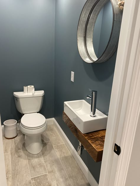 Add Half Bath, Minimal Half Bath, Garage Half Bath, Half Bath Shower Ideas, Small Sink For Bathroom, Mini Half Bath, Powder Room Small Sink, Small Bathroom Toilet And Sink, Small Sink Bathroom Ideas