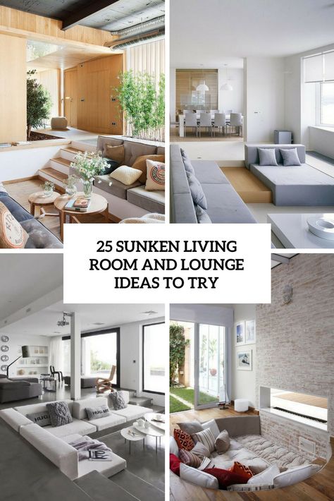 sunken living room and lounge ideas to try cover  via @apartmenttherapy  #hygge #interiorstyle #interiors #alldifferentbydesign Round Carpet Living Room, Sunken Living Room, Lounge Ideas, Living Room Lounge, Small Room Design, Living Room Flooring, Furniture Layout, Room Flooring, Small House Plans