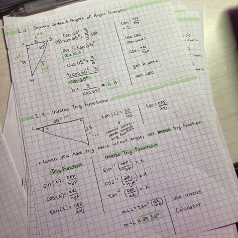 Trigonometry Notes Aesthetic, Trigonometry Aesthetic, Geometry Notes Aesthetic, Math Aesthetic Notes, Math Class Aesthetic, Noting Ideas, Trigonometry Notes, Maths Trigonometry, Collage Tips