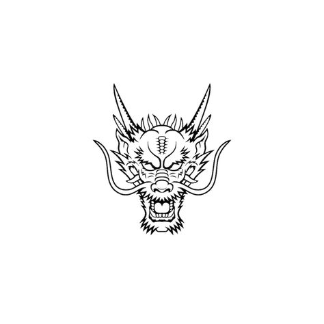 Dragon Outline Tattoo, Dragon Tattoo Outline, Dragon Head Tattoo, Masculine Tattoos, Japan Tattoo, Knee Tattoo, Line Art Tattoos, Minimalist Tattoos, Tattoo Art Drawings