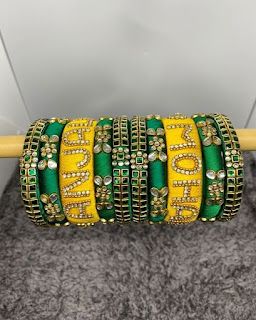 Bridal Bangles Wedding South Indian, Fabric Bangles Handmade, Bridal Bangles Wedding, Aari Bangles, Bride Bangles, Wedding South Indian, Diy Bangles, Tracing Design, Fabric Bangles