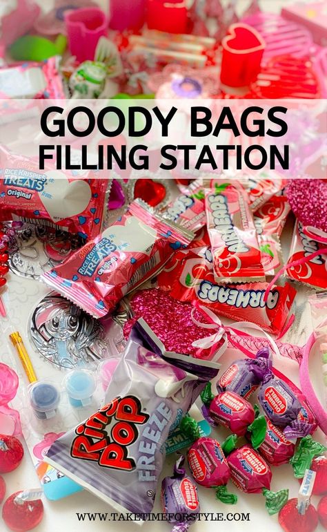 Make Your Own Goodie Bag Station, Treat Bags For Adults, Valentines Day Goodie Bags, Goodie Bag Gift Ideas, Valentine Goodie Bags, Goodie Bag Ideas For Adults, Goodie Bag Stuffers, Goodie Bags For Kids, Valentines Gift Bags