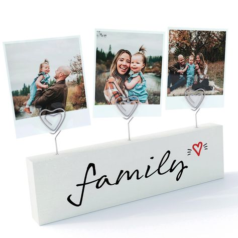 PRICES MAY VARY. Photo display holder - An meaningful way to display your favorite family photos. Display your Instax photos, Polaroid pictures, holiday cards, notes and other memos Novelty gifts for family members - This cute photo display is designed with care using hand lettering to brighten your every day and provide the perfect gift for any family occasion Latest trends - Our photo display follows the latest photography displaying trends. This is the latest trend of how to frame and display Family Photos Display, Table Clips, Instax Photos, Desk Stand, Picture Holders, Presentation Video, Polaroid Pictures, Multi Photo, Display Stands