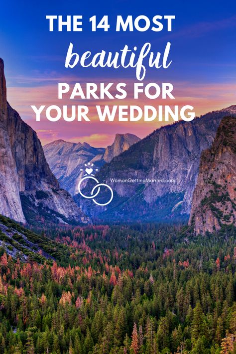 Getting married in a national park not only means a stunning location, but it's also an extremely cost-effective alternative to a traditional outdoor wedding venue (and often way better views). Many national parks will make you feel like you’ve left the country when you’re actually pretty close to your own backyard. To understand pricing and everything else you need to know, we created a guide featuring 14 of the best parks national parks to say “I Do” in. Read on! #parkwedding #outdoorwedding Floral Park, National Park Wedding, Places To Get Married, National Parks Usa, Beautiful Park, Park Weddings, Outdoor Wedding Venues, Best Of The Best, Wedding Things