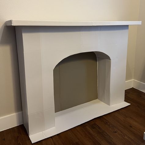 cardboard12 copy Diy Fireplace Mantle Photo Prop, Diy Faux Fireplace Mantle Easy, Fake Fireplace Ideas Diy Cardboard, Fireplace Box Ideas, Diy Fake Fireplace Mantle, How To Make A Fireplace, Styrofoam Fireplace, Diy Fake Fireplace Cardboard, Diy Chimney Fireplaces