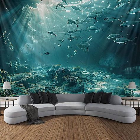 Relaxing Room Decor, Sunset Theme Bedroom, Percy Jackson Room Decor, Underwater Theme Bedroom, Enchanted Forest Room, Beach Theme Bedroom, Forest Room Decor, Underwater Bedroom, Ocean Themed Rooms