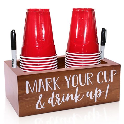 PRICES MAY VARY. ✔️【Mark Your Cup and Drink Up】This double solo cup holder is awesome for any party or gathering and it's a stylish and fun way to make sure no one drinks after each other and to keep those cups and shot cups handy! Can't be too careful these days! ✔️【Suitable Size for Plastic Cups】The cup caddy measures roughly 5.75’’*9.45’’*3.12’’, thickness 0.78’’. (Cups and marker not included for the cup holder) Fit two 16 oz. solo cups and fits most plastic cups. ✔️【Premium Organizer for Pa Mark Your Cup, Solo Cup Holder, Mouthwash Dispenser, Cup Organizer, Kitchen Bar Counter, Cup Dispenser, Farmhouse Bar, Red Solo Cup, Shot Cups