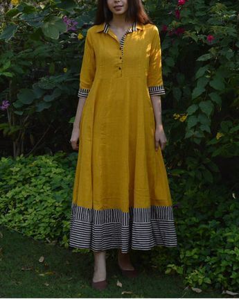 Frock Fashion, Designer Kurti Patterns, Long Kurti Designs, 여름 스타일, Long Dress Design, Kurta Neck Design, Salwar Kamiz, Printed Gowns, Indian Gowns Dresses