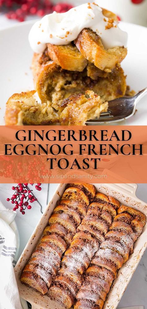 Eggnog Custard, Eggnog French Toast Casserole, Gingerbread Eggnog, Spiced Eggnog, Croissant French Toast, French Bread French Toast, Eggnog French Toast, French Toast Casserole Overnight, Opening Gifts