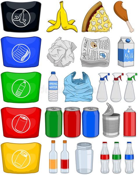 Food Bottles Cans Paper Trash Recycle Pack. Vector illustration pack of organic , #AFFILIATE, #Recycle, #Trash, #Vector, #Pack, #Bottles #ad Recycling Activities For Kids, Recycling Lessons, Ochrana Prírody, Recycling For Kids, Recycling Activities, Earth Day Crafts, Earth Day Activities, Reduce Reuse Recycle, Reduce Reuse