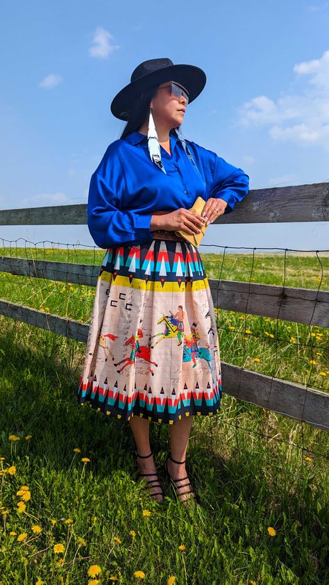 Vibrant Legends Skirt - 3XL Native American Shawl, Indigenous Cowgirl, Native American Ribbon Skirts, Ribbon Skirts Native American, Native American Style Outfits, Native American Inspired Fashion, Fancy Shawl Regalia, Ribbon Dresses, Powwow Outfits