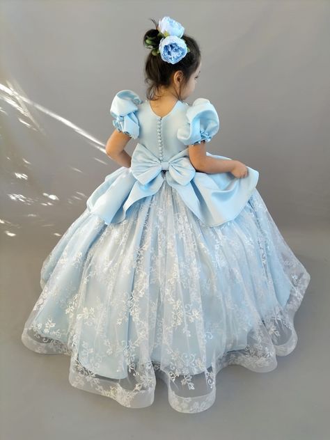 Sew Princess Dress, Cinderella Costume Toddler, Toddler Cinderella Costume, Princess Cinderella Costume, Disney Princess Tutu, Cinderella Inspired Dress, Party Dress Birthday, Princess Jasmine Costume, Toddler Princess Dress