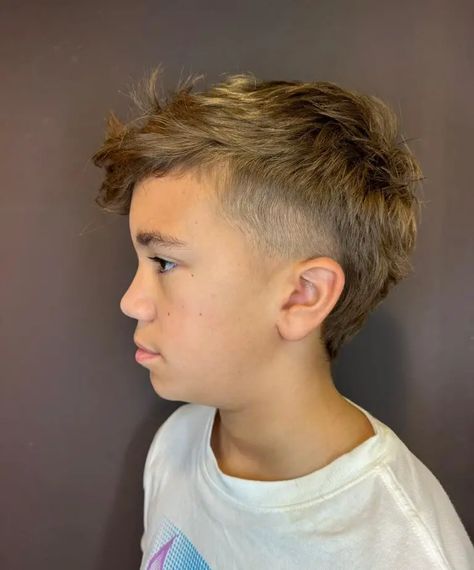 How To Style Toddler Boy Hair, Boys Faux Hawk Haircut Kids, Layered Boys Haircut, Boys Summer Haircuts 2024, 2024 Boys Haircut, Kids Modern Mullet, Trendy Boys Haircuts 2024, Boys Haircut 2024, Boys Haircuts 2024