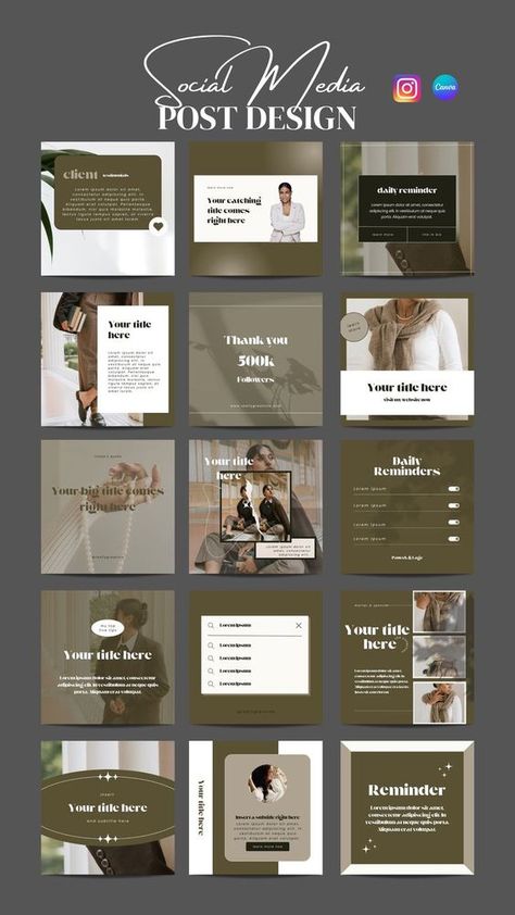 Instagram Post Templates Aesthetic Instagram Post, Quote Template Design, Instagram Design Layout, Instagram Template Design, Template Instagram, Free Instagram, Instagram Business, Instagram Design, Instagram Story Template