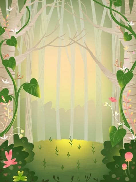 Painted Forest Background, Florante At Laura Background Design, Forest Background For Editing, Background For Poster Graphic Design, Nature Background Aesthetic, Forest Poster Design, Forest Background Illustration, Flowers Background Design, Background Poster Design