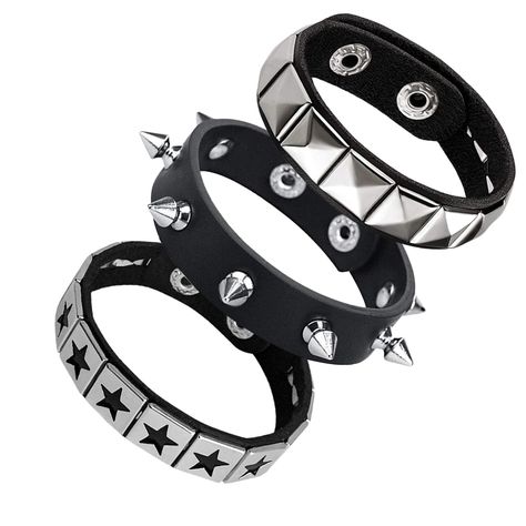 PRICES MAY VARY. Stylish and Versatile: Perfect for men and women, this leather cuff bracelet complements a variety of styles, including punk, goth, and scene. Quality Materials: Crafted with durable leather, metal studs, and spikes for an authentic punk rock look. Adjustable Fit: The bracelet is adjustable to ensure a comfortable and secure fit for all wrist sizes. Great Gift Idea: This punk rock studded bracelet comes in a beautiful gift box, making it an ideal present for your friends, family Scene Jewelry, Scene Accessories, Studded Bracelet, Leather Wrist Cuff, Wrist Accessories, Leather Cuff Bracelet, Box Making, Punk Goth, Leather Cuffs Bracelet