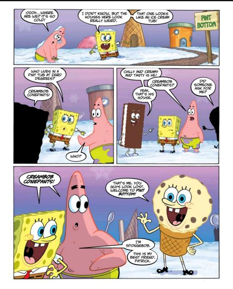 A part of a SpongeBob comic. Spongebob Comics, Spongebob Pics, Social Studies Worksheets, Anime Vs Cartoon, Spongebob Funny, Funny Comic, Funny Comic Strips, Comics Story, Spongebob Memes