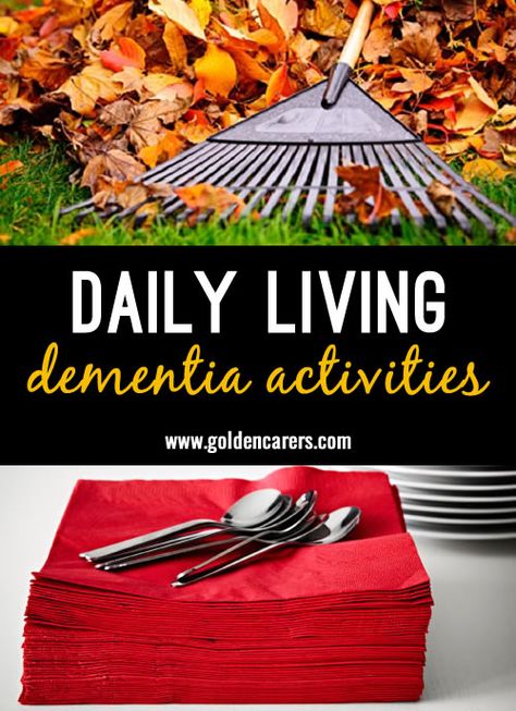 Engagement of residents in tasks they used to do in their own home. A very calming activity. Ideal for people living with dementia. Memory Care Activities, Nursing Home Activities, Therapeutic Recreation, Alzheimers Activities, Alzheimer Care, Recreation Therapy, Elderly Activities, Senior Activities, Therapeutic Activities