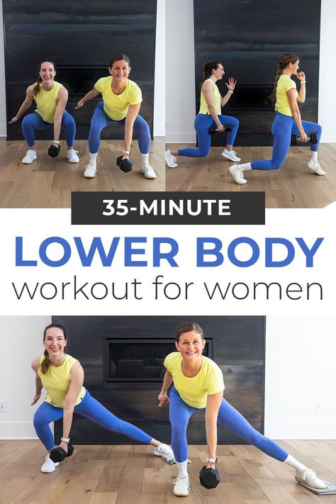 Build STRONG, LEAN LEGS at home with this 30-Minute Lower Body Dumbbell Workout! From goblets squats to lunges and deadlifts, these 6 dumbbell leg exercises will target every muscle in your lower body. All you need is a set of dumbbells to do this LEG WORKOUT at home! Work the largest muscles in your body, the legs and glutes, and build strength while also raising your heart rate for maximum calorie burn. Lower Body Dumbbell Workout, Leg And Back Workout, Advanced Workout Plan, Shoulder Workout Women, Dumbbell Leg Workout, Leg And Ab Workout, Legs At Home, Nourish Move Love, Gym Workout Guide