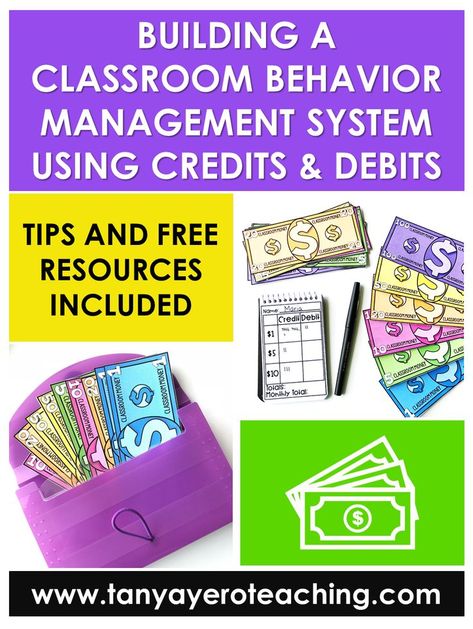 Read about a popular classroom management system for elementary that uses a credit and debit system. Easy to use steps, along with FREE classroom behavior printables are included. Math skills can easily be implemented into this classroom behavior system. Classroom Behavior System, Clip Chart Behavior Management, Classroom Behavior Management System, Classroom Economy System, Behavior Classroom, Classroom Money, Classroom Management System, Simple Classroom, Class Store