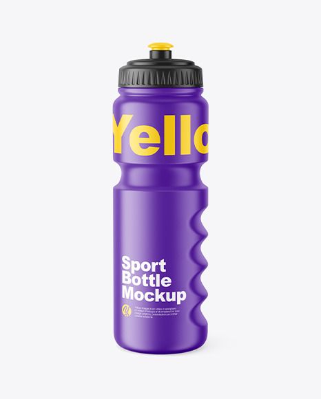 Matte Sport Bottle Mockup Gym Bottle, Aluminum Water Bottles, Sports Bottle, Sports Water Bottle, Yellow Images, Water Bottle Design, Sport Bottle, Bottle Mockup, Packaging Mockup