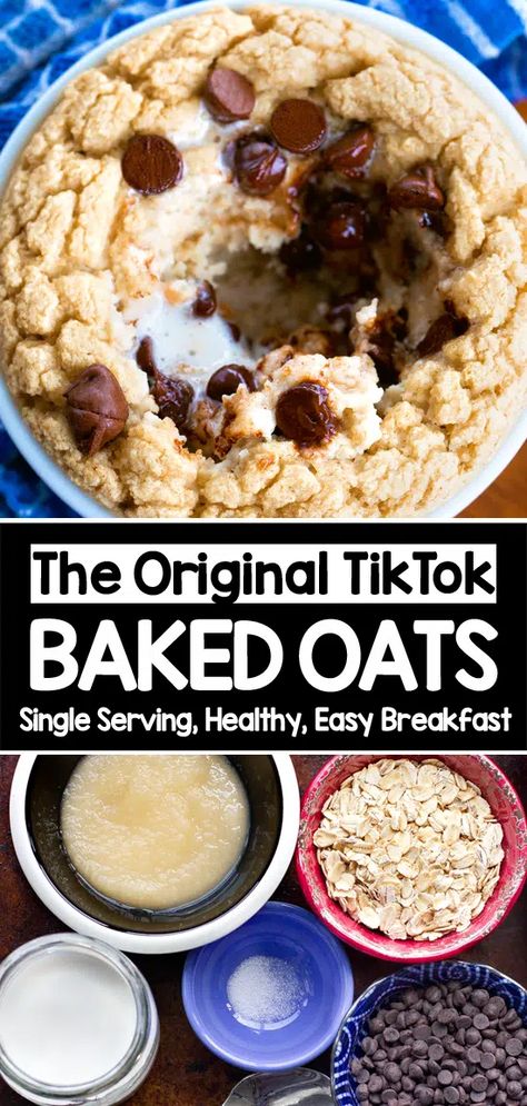 Baked Oats - The EASY Popular Recipe! Baked Oats Recipe, Baked Oatmeal Recipe, Chocolate Covered Katie, Resep Smoothie, Oatmeal Cake, Yummy Healthy Breakfast, Baked Oatmeal Recipes, Breakfast And Brunch, Lost 100 Pounds