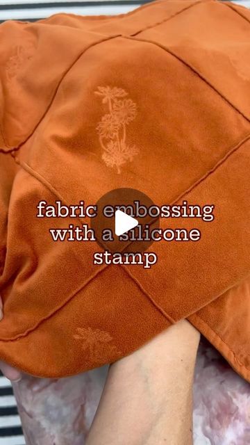 Embossed Velvet Fabric, Velvet Embossing, Fabric Stamping Diy, Silicone Stamps, Getting Wet, Embossed Pattern, Fabric Stamping, Diy Stamp, Diy Clothing