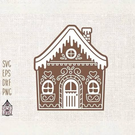 Paperbag Gingerbread House, Diy Gingerbread House Decorations, Gingerbread House Svg, White Gingerbread House, Gingerbread Clipart, Lino Ideas, Gingerbread Svg, Cardboard Gingerbread House, Ginger Bread House Diy