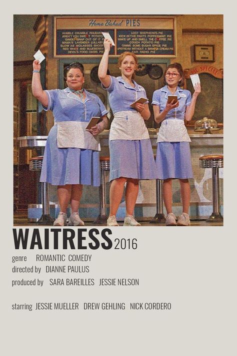 Waitress Musical Poster, Broadway Posters Decor, Musical Theatre Posters Aesthetic, The Waitress Musical, Waitress Aesthetic Musical, Musicals Polaroid Poster, Waitress Musical Aesthetic, Musical Polaroid Poster, Musical Posters Broadway