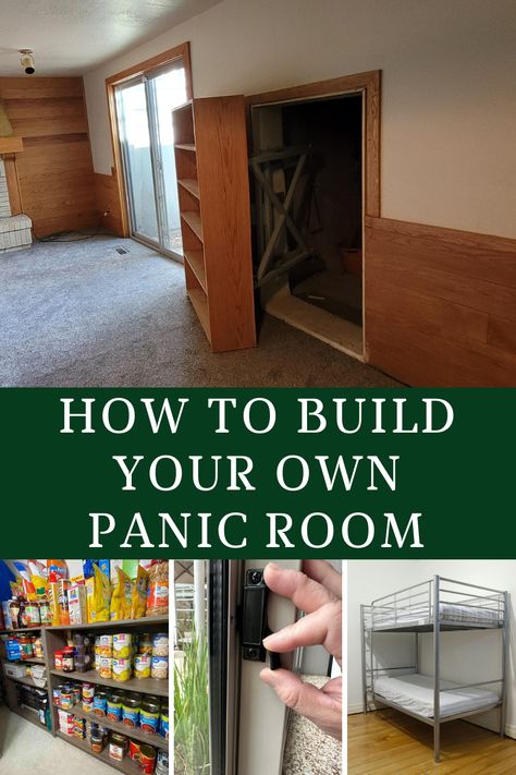 Secret Safe Room, Basement Safe Room Ideas, Home Safe Room, Basement Bunker Safe Room, How To Fortify Your Home, Diy Panic Room, How To Build A Safe Room In Your House, Safe Room In Basement, Panic Rooms In Houses