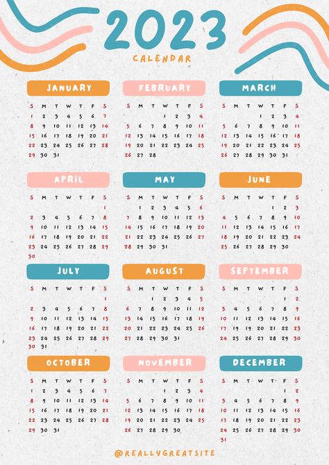 2023 Yearly Calendar, Bullet Journal Easy, 2023 Calendar Printable, Yearly Calendar Template, Excel Calendar Template, Free Printable Calendar Templates, Free Daily Planner, Free Calendar Template, Study Planner Printable