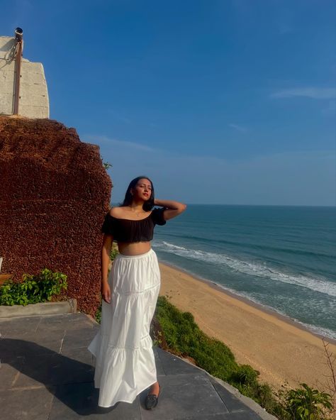 Change of scenery🏝️☀️ #beach #outfit #white #aesthetic #varkala #tripislife #kerala #instagood Kerala Outfits, Beach Outfit White, Scenery Beach, Munnar, Outfit White, White Aesthetic, Kerala, Beach Outfit, Casual Outfits